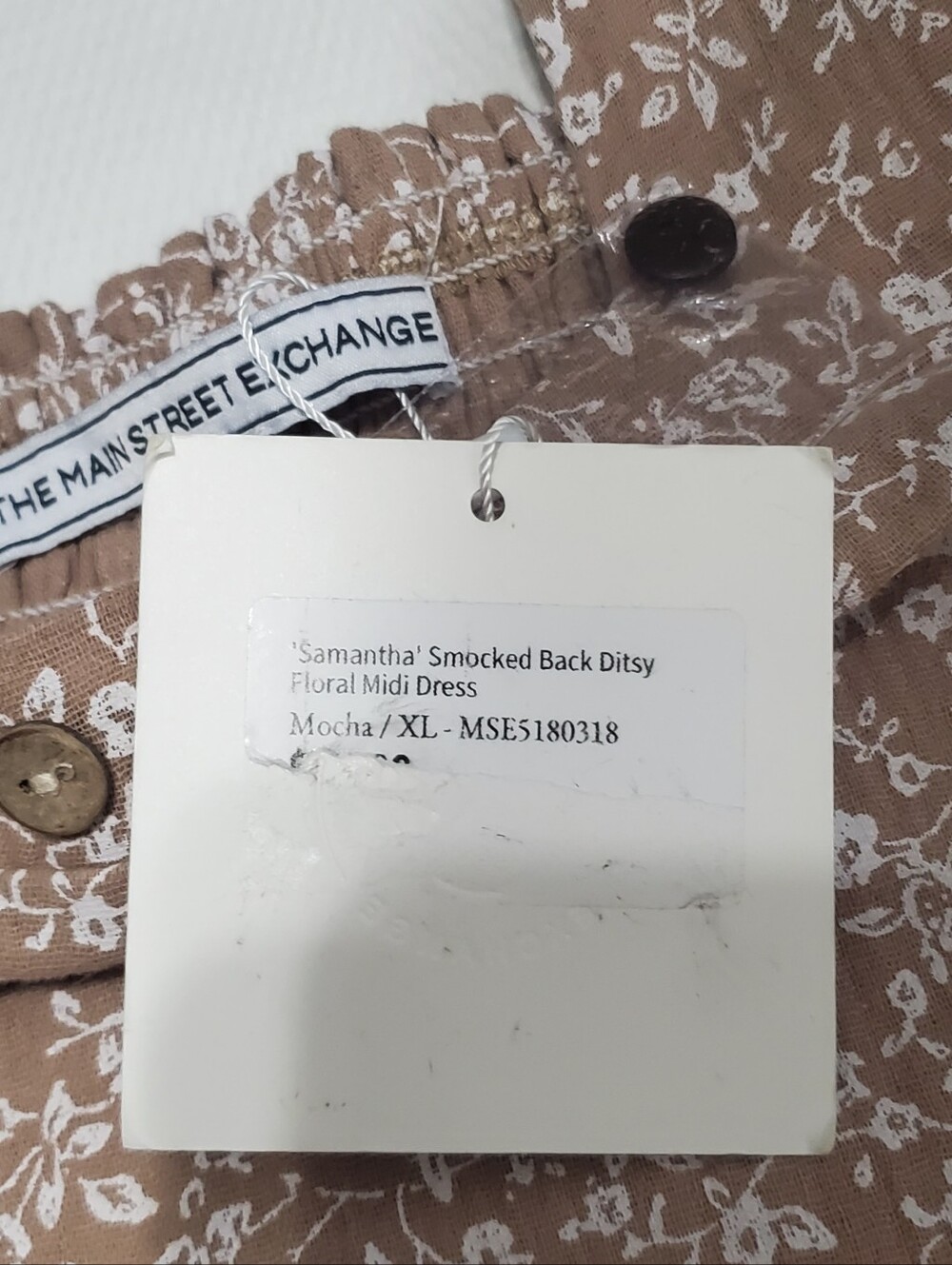 The Main Street Exchange Samantha Smocked Back Ditsy Floral Midi Dress XL - Picture 8 of 12
